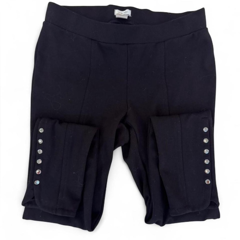 Cache Black Leggings with Silver Button Detail